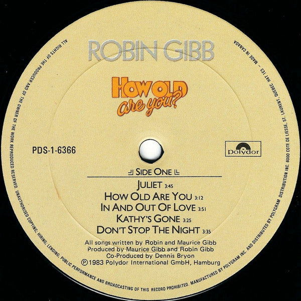 Robin Gibb – How Old Are You? 1983 in Shrinkwrap!