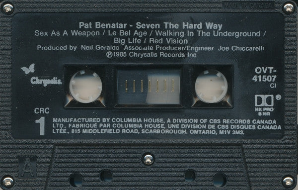 Pat Benatar – Seven The Hard Way - 1985 Cassette