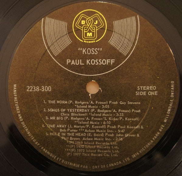 Paul Kossoff – Koss - 1977 Original