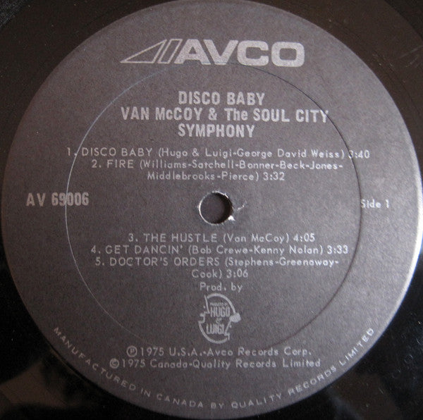 Van McCoy & The Soul City Symphony – Disco Baby - 1975 Original!