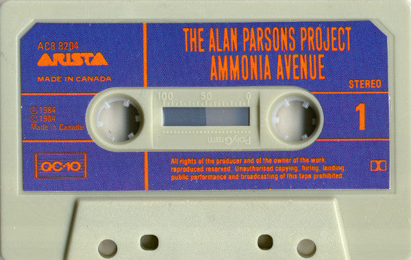 The Alan Parsons Project – Ammonia Avenue - 1984 Cassette