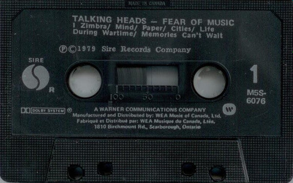 Talking Heads – Fear Of Music - 1979 Cassette