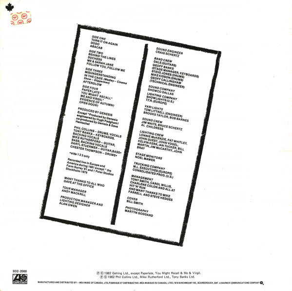 Genesis – Three Sides Live - 1982 Live