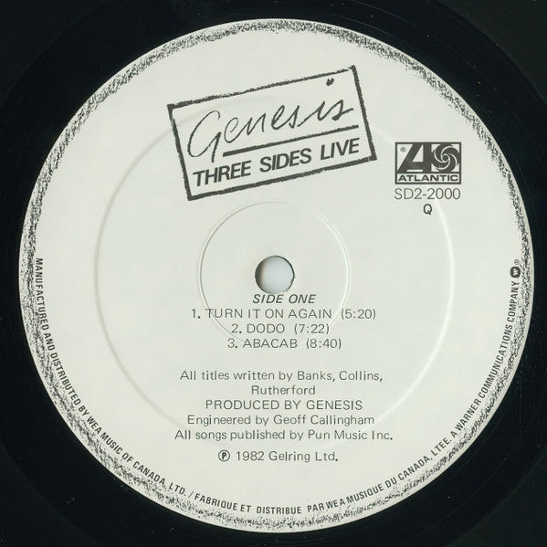 Genesis – Three Sides Live - 1982 Live