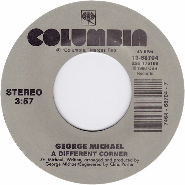 George Michael – A Different Corner - 7" Single, 1989 Vinyl Pursuit Inc