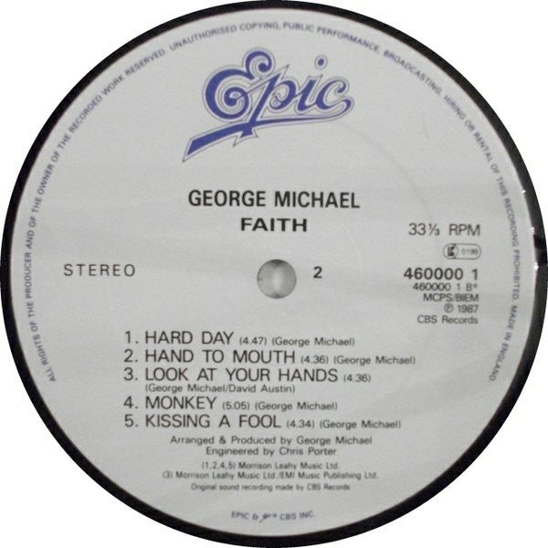 George Michael ‎–  Faith - 1st UK Pressing!