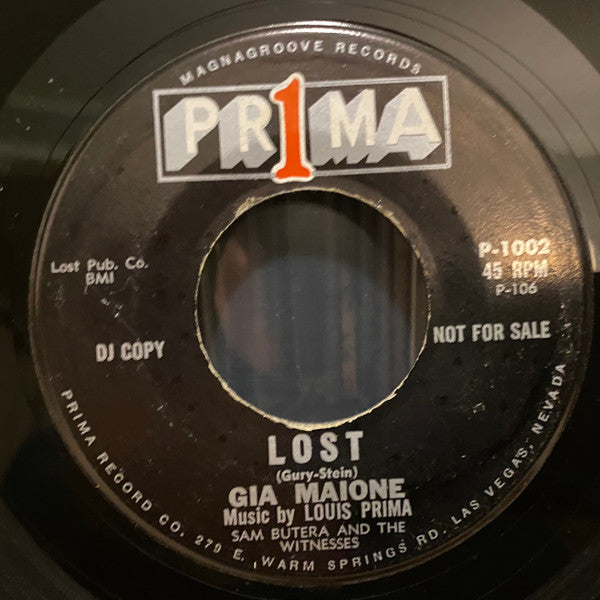 Gia Maione, Louis Prima, Sam Butera And The Witnesses – Won’t You Wait Until Tomorrow/Lost -  7" Single, US Promo