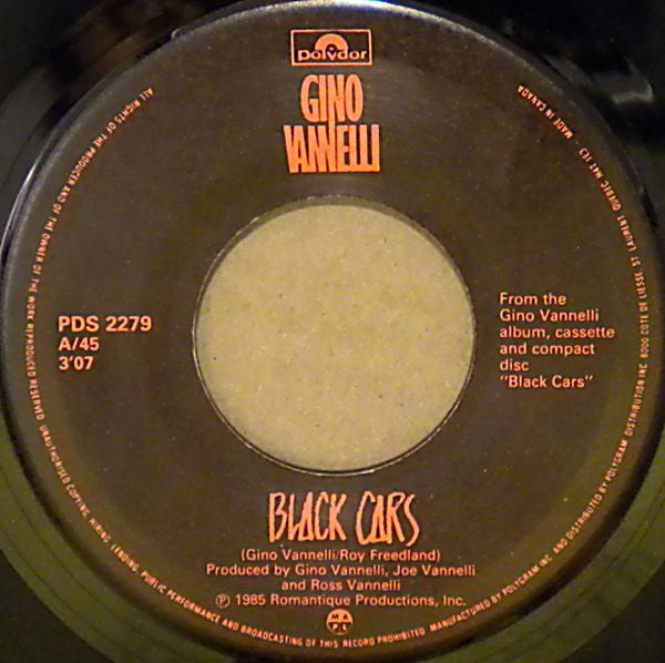 Gino Vannelli – Black Cars -  7" Single 1985