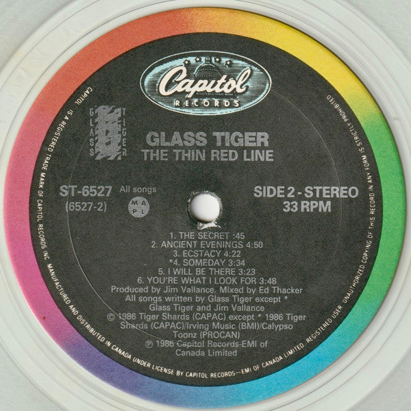 Glass Tiger - The Thin Red Line - 1986 Clear Vinyl!