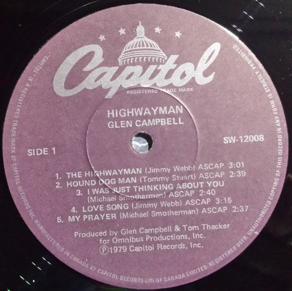 Glen Campbell – Highwayman - 1979 Original, Bargain! VinylPursuit.com