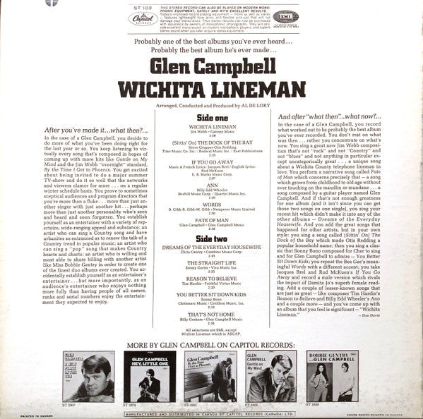 Glen Campbell – Wichita Lineman - 1968 Original in Shrinkwrap VinylPursuit.com
