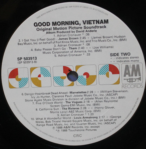 Good Morning Vietnam! Original Soundtrack - 1988 MONO Original!