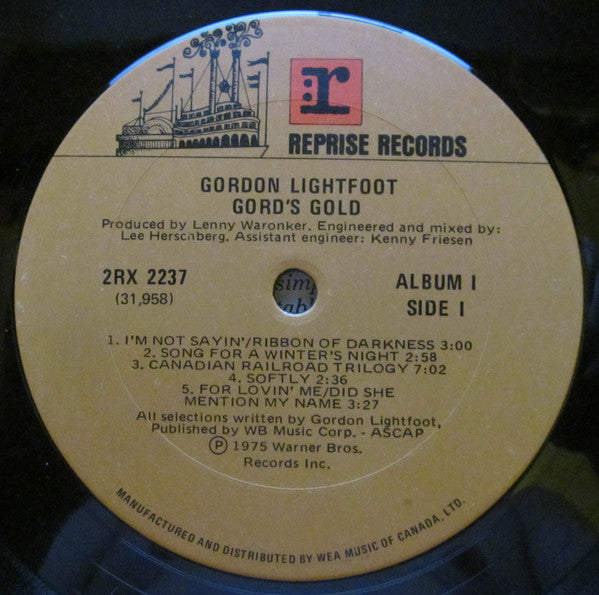 Gordon Lightfoot – Gord's Gold - 1975 Original VinylPursuit.com