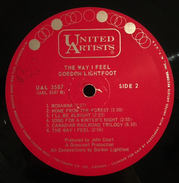 Gordon Lightfoot – The Way I Feel - 1967 MONO Original in Shrinkwrap!