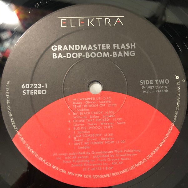 DAILY DEAL! Grandmaster Flash – Ba-Dop-Boom-Bang - 1987 Original!