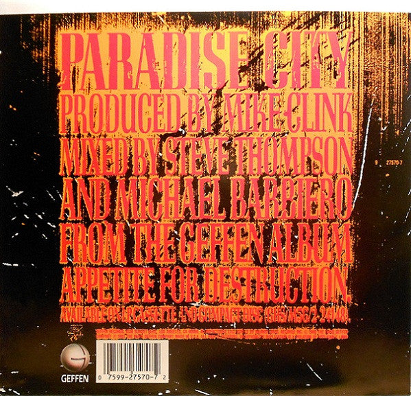 Guns N Roses – Paradise City - 7" Single, 1989 US Original!