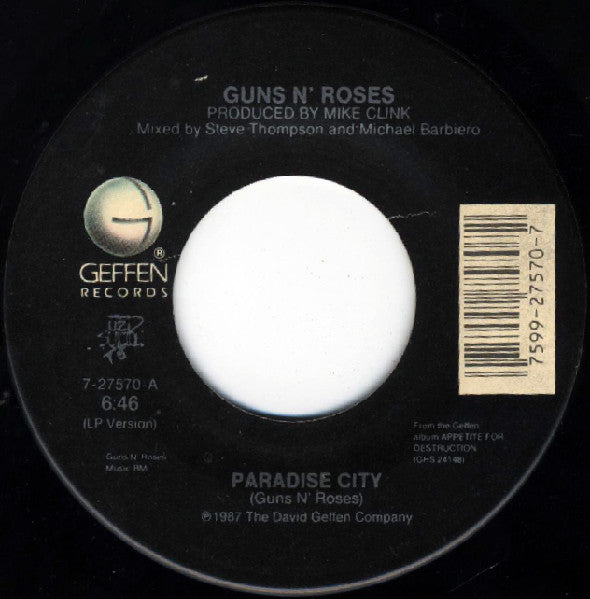 Guns N Roses – Paradise City - 7" Single, 1989 US Original!