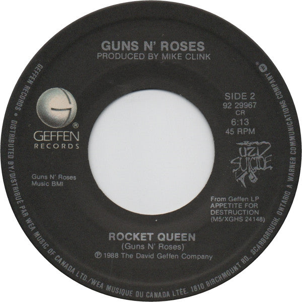 Guns N' Roses – Patience / Rocket Queen - 7" Single - 1988 Original