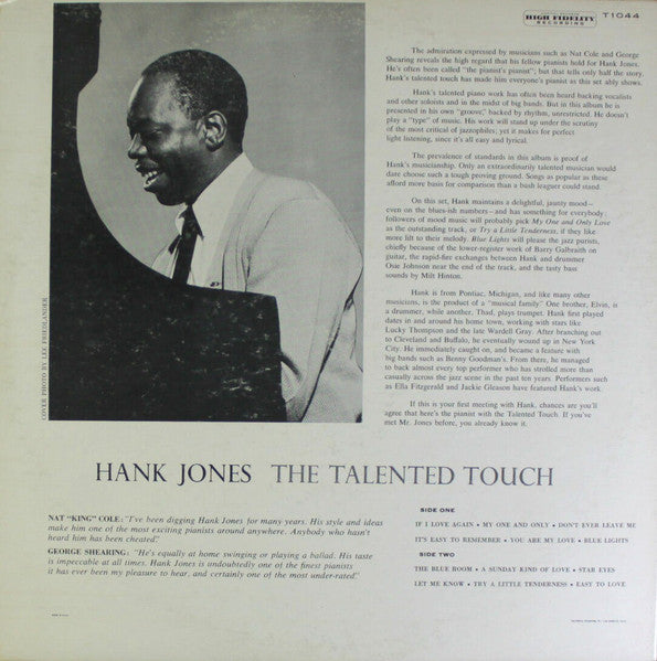 Hank Jones – The Talented Touch - 1958 (?) US Mono Pressing Vinyl Pursuit Inc