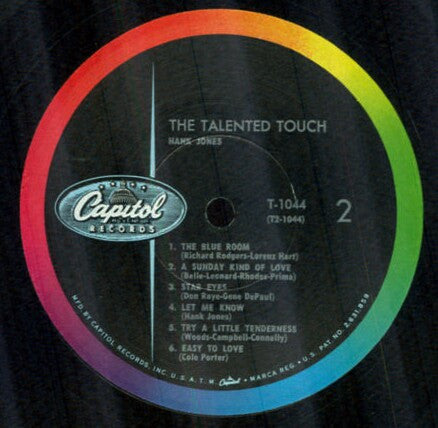 Hank Jones – The Talented Touch - 1958 (?) US Mono Pressing Vinyl Pursuit Inc
