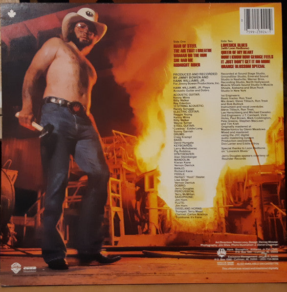 Hank Williams Jr – Man Of Steel - 1983 Original VinylPursuit.com