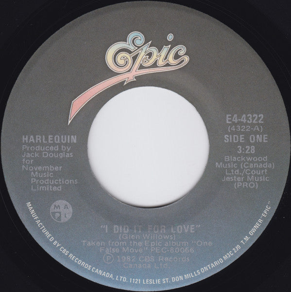 Harlequin – I Did It For Love / Heavy Talk - 7" Single, 1982