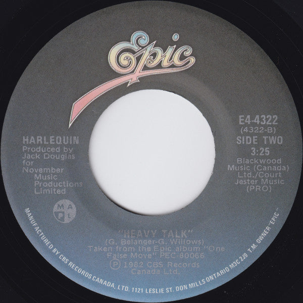 Harlequin – I Did It For Love / Heavy Talk - 7" Single, 1982