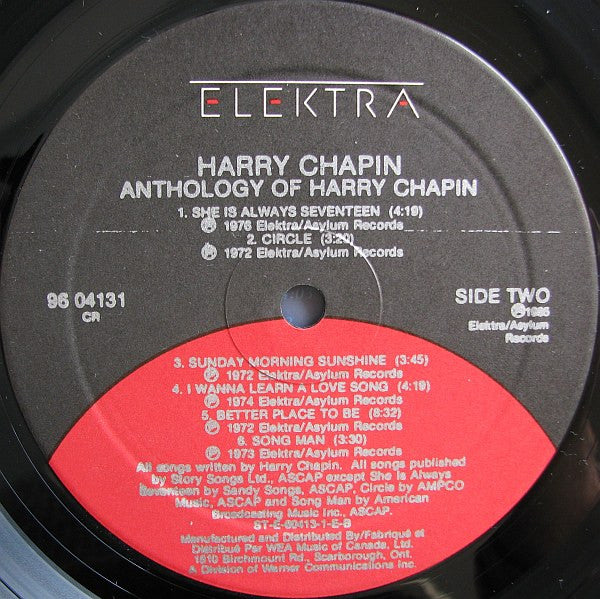 Harry Chapin – Anthology Of Harry Chapin - 1985 Original!