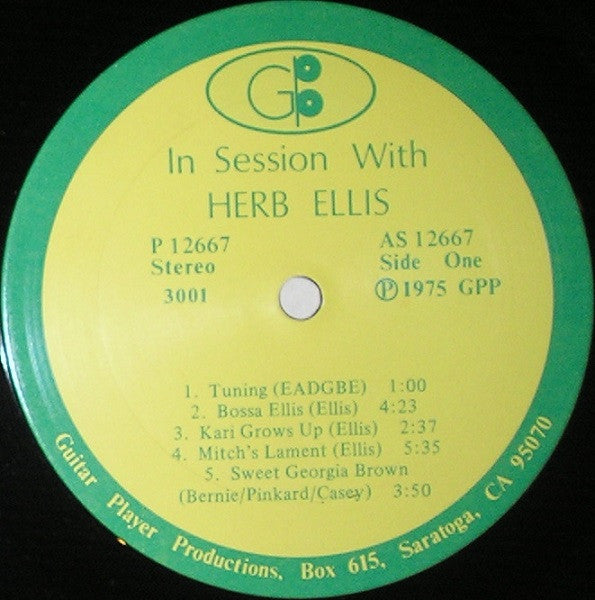 Herb Ellis – In Session With Herb Ellis - 1975 Original, Bargain! Vinyl Pursuit Inc