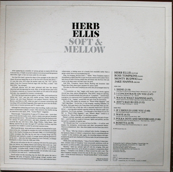 Herb Ellis – Soft & Mellow - 1979 Original, Bargain! VinylPursuit.com