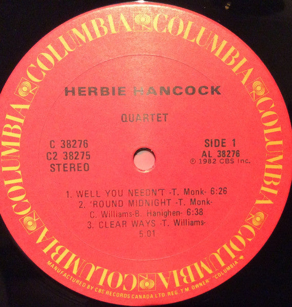 Herbie Hancock – Quartet -  1982 Original Double Album