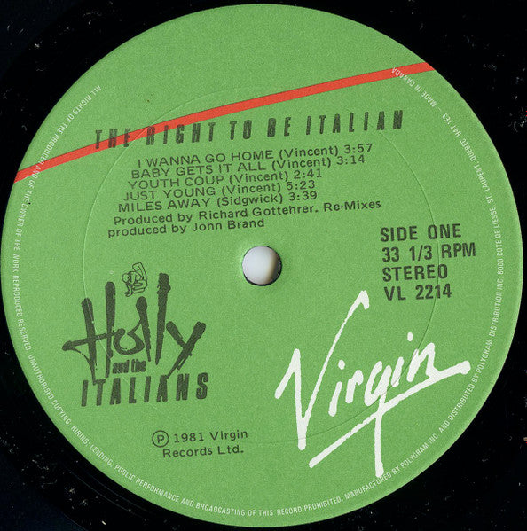 Holly And The Italians – The Right To Be Italian - 1981 Original!