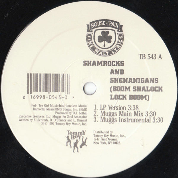 House Of Pain – Shamrocks And Shenanigans (Boom Shalock Lock Boom) - 1992 US Pressing