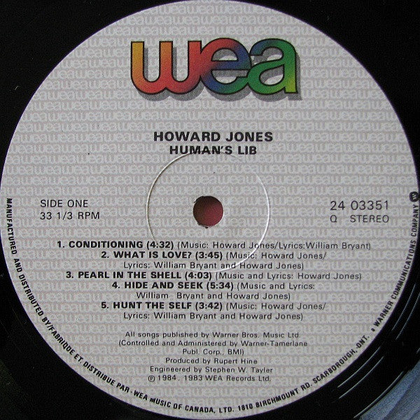 Howard Jones – Human's Lib - 1984 Original!