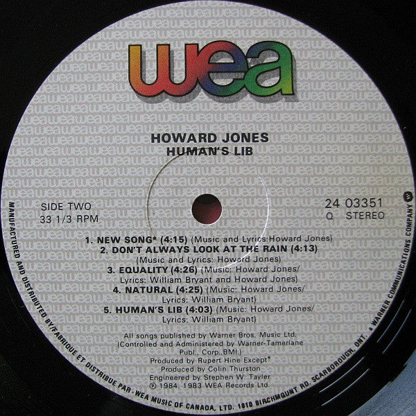 Howard Jones – Human's Lib - 1984 Original!