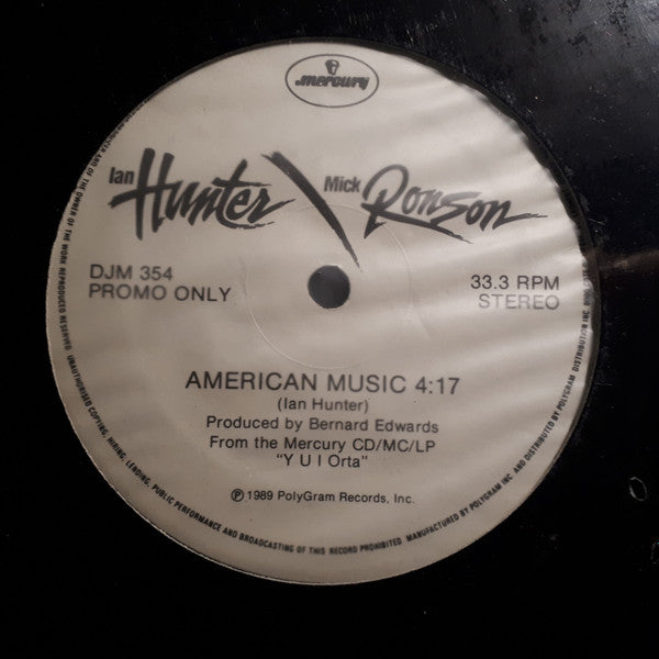 Ian Hunter / Mick Ronson – American Music - 1989 Original Promo with PR Insert! VinylPursuit.com