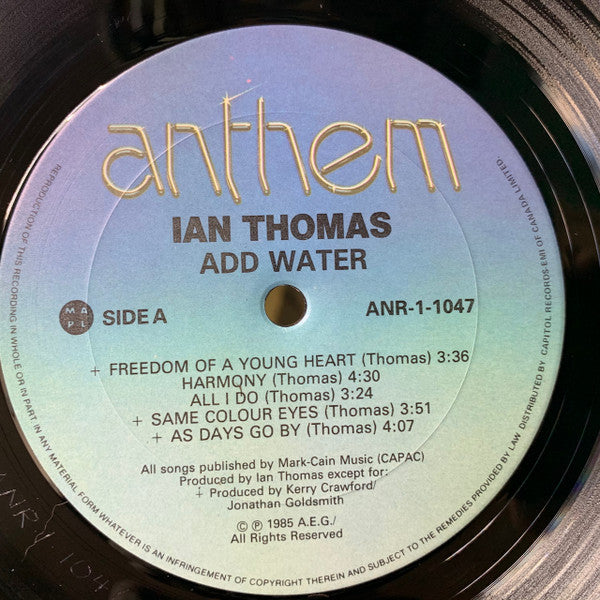 Ian Thomas – Add Water - 1985, Bargain! Vinyl Pursuit Inc