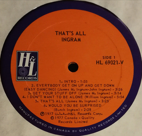 Ingram – That's All - 1977 Original