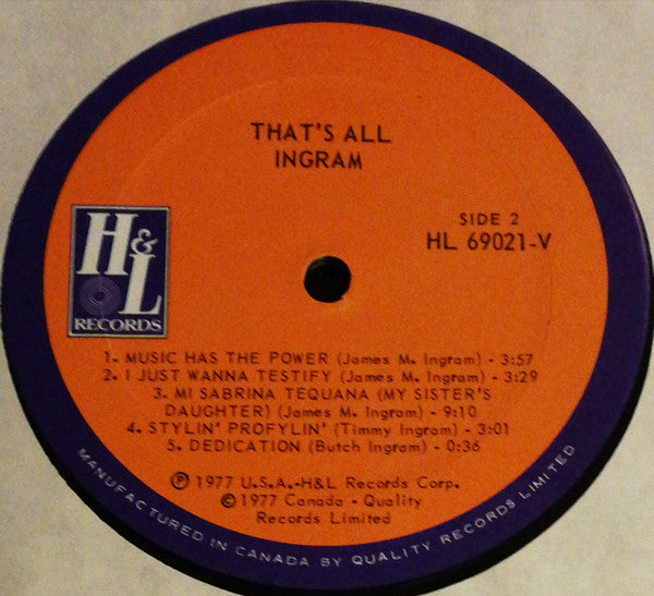 Ingram – That's All - 1977 Original