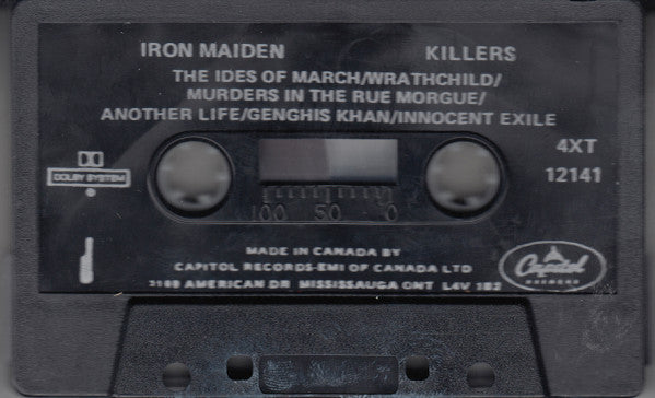 Iron Maiden – Killers - 1981 Cassette - Super Dynamic Range VinylPursuit.com