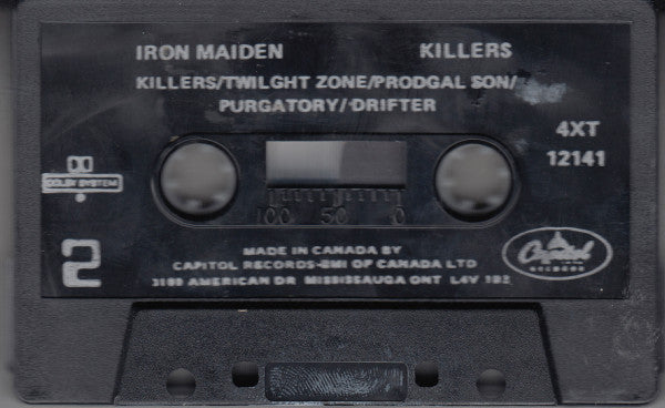 Iron Maiden – Killers - 1981 Cassette - Super Dynamic Range VinylPursuit.com