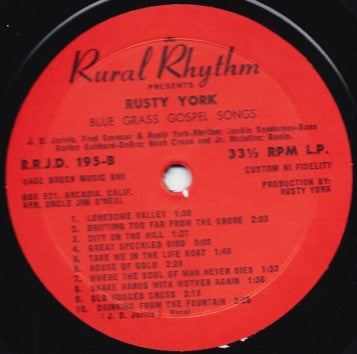 JD Jarvis, Rusty York – Blue Grass Gospel Songs - 1968 US Original VinylPursuit.com