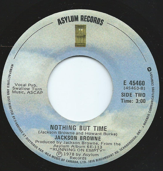 Jackson Browne – Running On Empty / Nothing But Time -  7" Single - 1978
