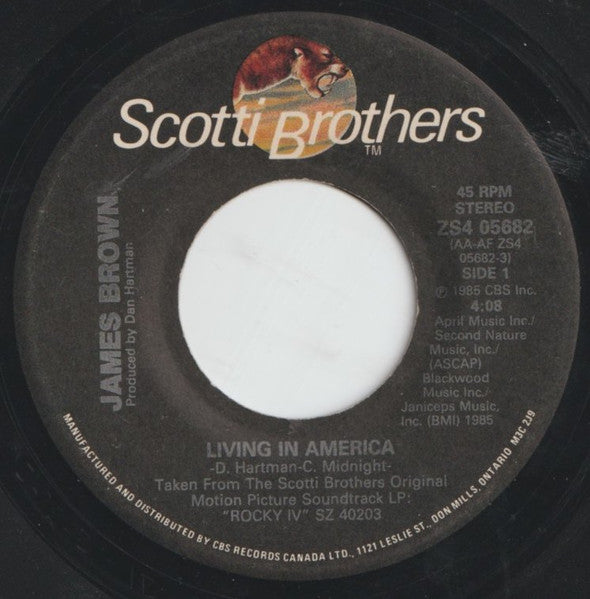 James Brown / Vince DiCola – Living In America -  7" Single - 1985