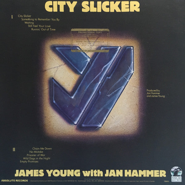 James Young With Jan Hammer – City Slicker - 1985 Original, SEALED!
