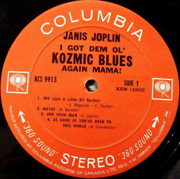 JANIS JOPLIN ‎– I Got Dem Ol' Kozmic Blues Again Mama! - 1969 Orginal!