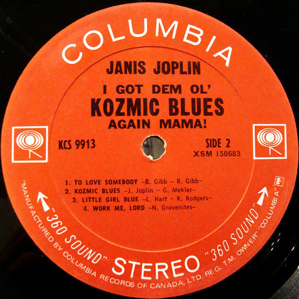 JANIS JOPLIN ‎– I Got Dem Ol' Kozmic Blues Again Mama! - 1969 Orginal!