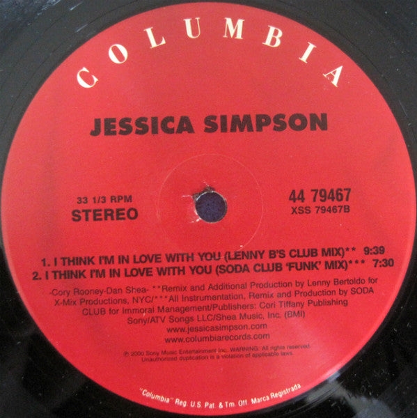 Jessica Simpson – I Think I'm In Love With You - 2000 US Pressing!