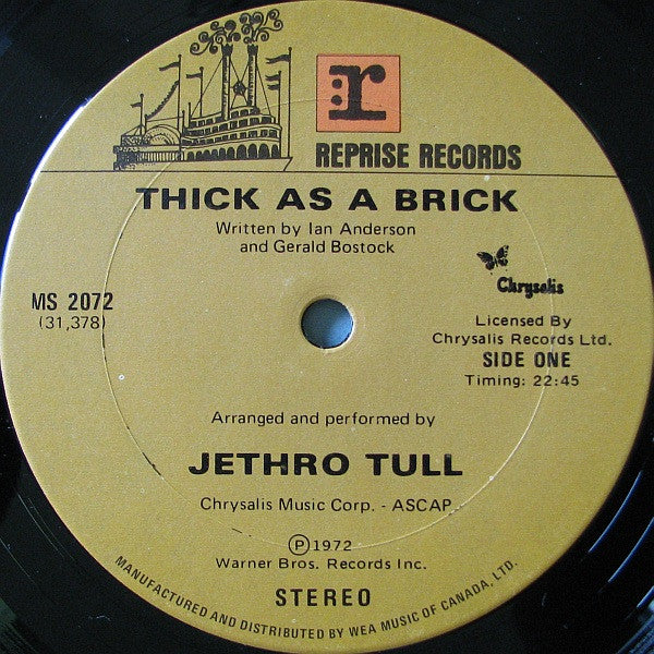 Jethro Tull ‎– Thick As A Brick - With Newspaper