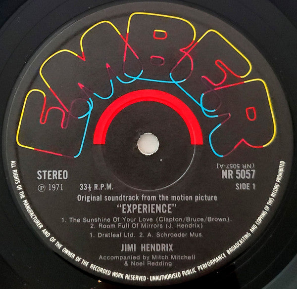 Jimi Hendrix ‎– Original Sound Track 'Experience' - 1971 UK Original VinylPursuit.com